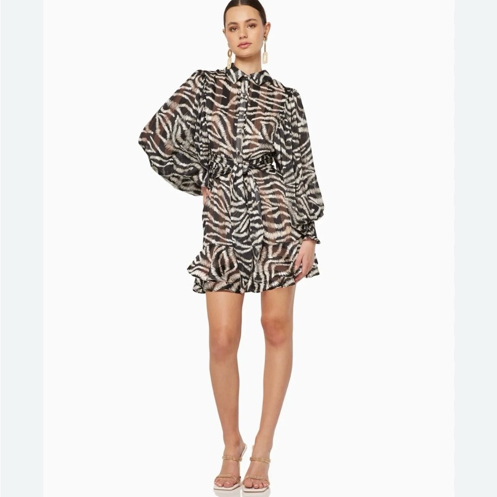 Elliatt Black and Brown Long Sleeve Dress